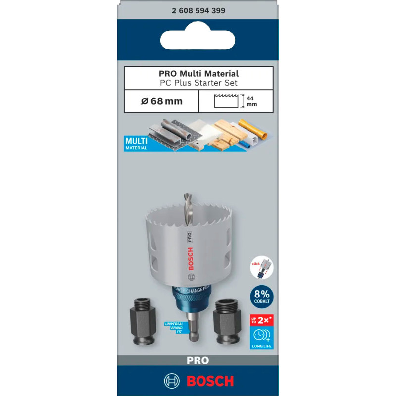 Bosch Набір коронок стартовий Professional Multi Material Power Change Plus 68мм 3шт (2.608.594.399)