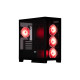 2E Gaming PC case Fantom GK701B without PSU, 2xUSB3.0, 1xUSBType-C, 4x120mm ARGB, VGA 400mm, LCS ready, controller with remote, TG Side/Front Panel, mATX, black (2E-GK701B)