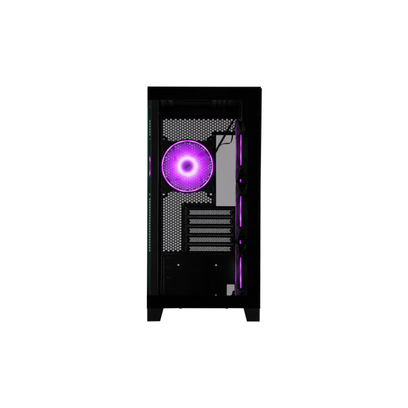2E Gaming PC case Fantom GK701B without PSU, 2xUSB3.0, 1xUSBType-C, 4x120mm ARGB, VGA 400mm, LCS ready, controller with remote, TG Side/Front Panel, mATX, black (2E-GK701B)