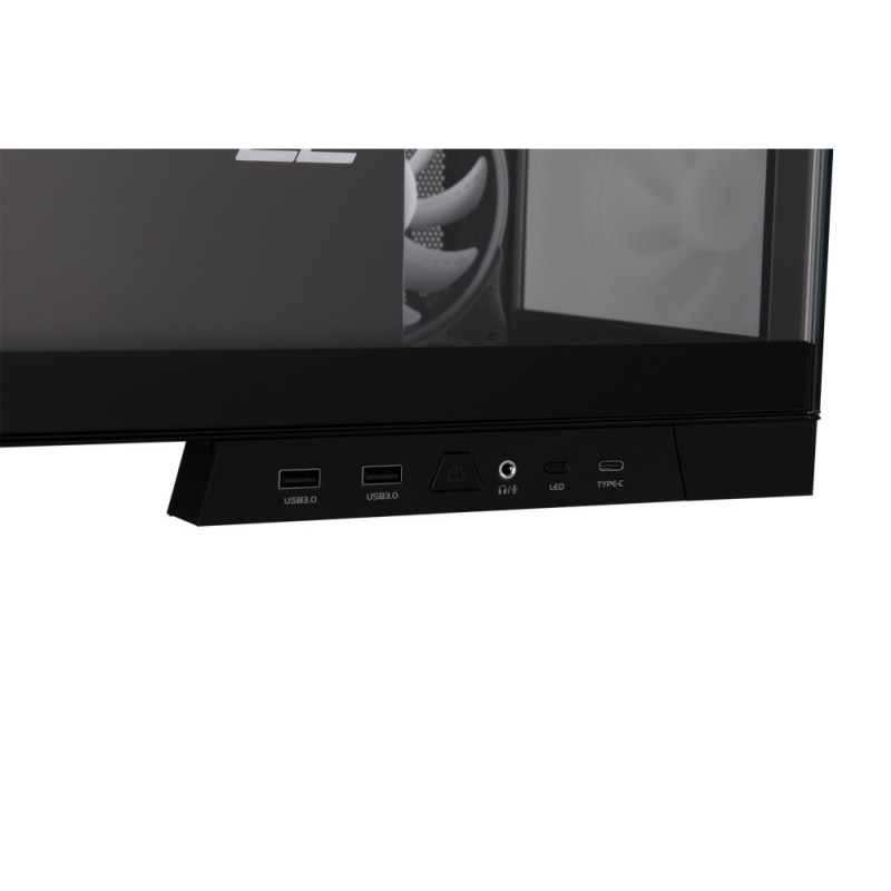 2E Gaming PC case Fantom GK701B without PSU, 2xUSB3.0, 1xUSBType-C, 4x120mm ARGB, VGA 400mm, LCS ready, controller with remote, TG Side/Front Panel, mATX, black (2E-GK701B)