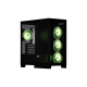 2E Gaming PC case Fantom GK701B without PSU, 2xUSB3.0, 1xUSBType-C, 4x120mm ARGB, VGA 400mm, LCS ready, controller with remote, TG Side/Front Panel, mATX, black (2E-GK701B)