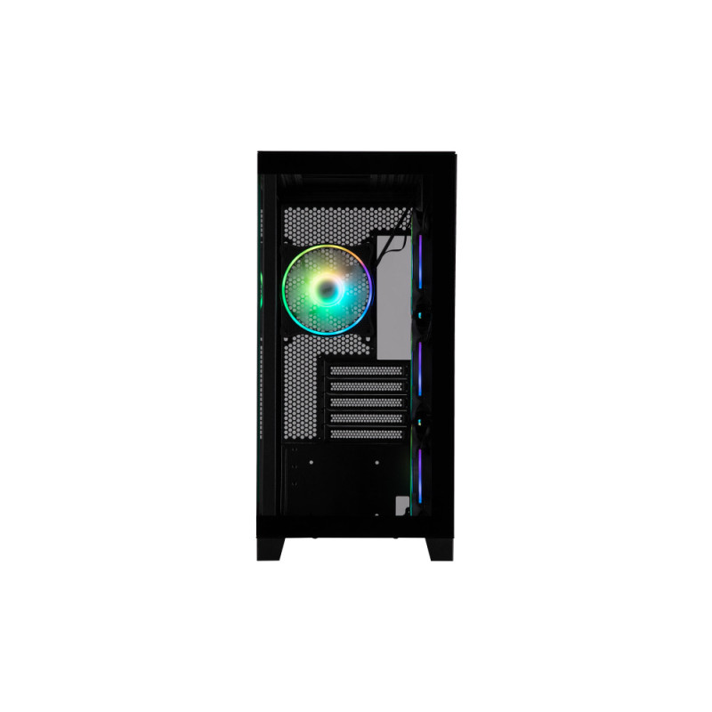 2E Gaming PC case Fantom GK701B without PSU, 2xUSB3.0, 1xUSBType-C, 4x120mm ARGB, VGA 400mm, LCS ready, controller with remote, TG Side/Front Panel, mATX, black (2E-GK701B)
