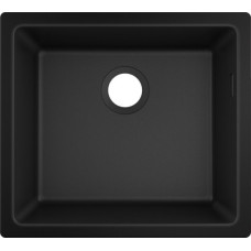 Hansgrohe Kitchen sink S51, granite, square, no drainboard, 500х450х190mm, bowl - 1, built-in, S510-U450, black graphite (43431170)