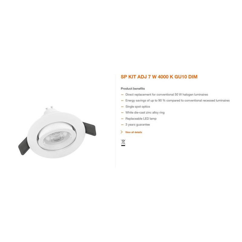 Osram Светильник-спот Spot Kit LEDr PAR16 7W/4000K DIM (4058075607439)
