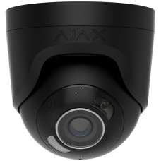Ajax IP Wired Camera TurretCam HL black, 8MP, 4mm, hybrid illumination IR 35m, white LED 50m, PoE, True WDR, IP65, IR 35m, audio, viewing angle 75°–85°, turret, black (000059521)