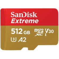 SanDisk microSD 512GB C10 UHS-I U3 R190/W130MB/s Extreme V30 (SDSQXAV-512G-GN6MN)