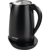 Gorenje Electric kettle, 1,7L, Strix, double-walled, black (K17TRB)