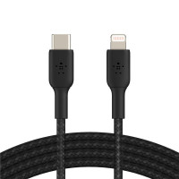 Belkin Кабель USB-C > Lightning зарядки/синхронизации 1м, 30Вт, Type-C, витой, черный (CAA004BT1MBK)
