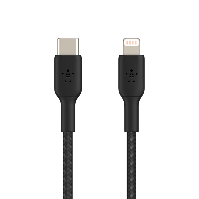 Belkin сable USB-С > Lightning charge/data, 1m, Type-C, BRAIDED, black (CAA004BT1MBK)