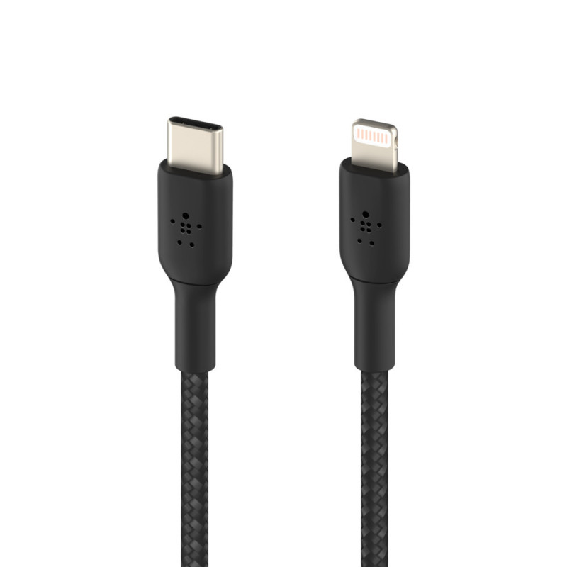 Belkin сable USB-С > Lightning charge/data, 1m, Type-C, BRAIDED, black (CAA004BT1MBK)