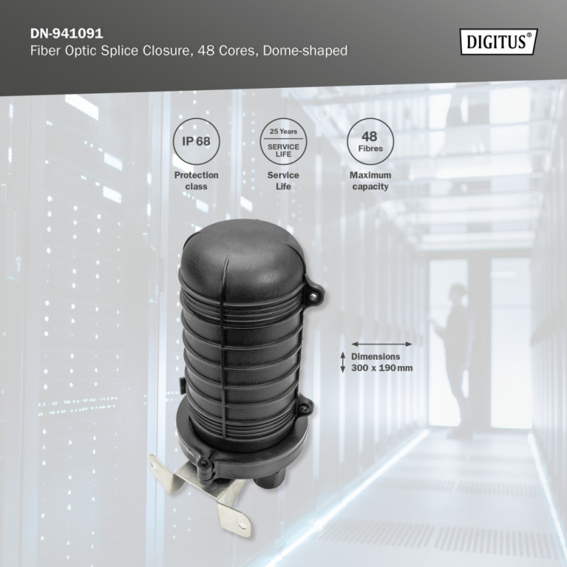 Digitus Fiber optic splice closure, 48 cores, dome-shaped (DN-941091)