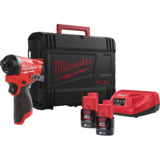 Milwaukee Гвинтоверт ударний акумуляторний M12 FID2-202X 12В АКБ 2х2А·год 0-4000об·хв 170Нм 1/4" ЗП C12C жилет кейс (4933499462)