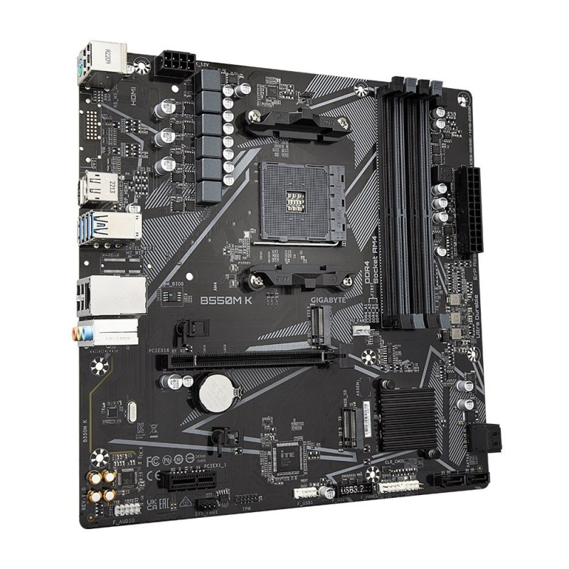 Gigabyte Motherboard B550M_K sAM4 B550 4xDDR4 M.2 HDMI DP mATX