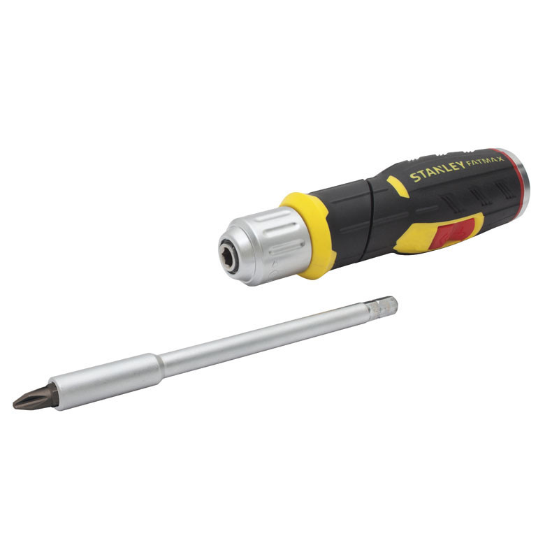 Stanley Викрутка FatMax, бітотримач реверсний 1/4", зберігання біт у рукоятці, 12 біт, SL, PH, PZ, Torx (FMHT0-62691)