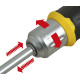 Stanley Викрутка FatMax, бітотримач реверсний 1/4", зберігання біт у рукоятці, 12 біт, SL, PH, PZ, Torx (FMHT0-62691)
