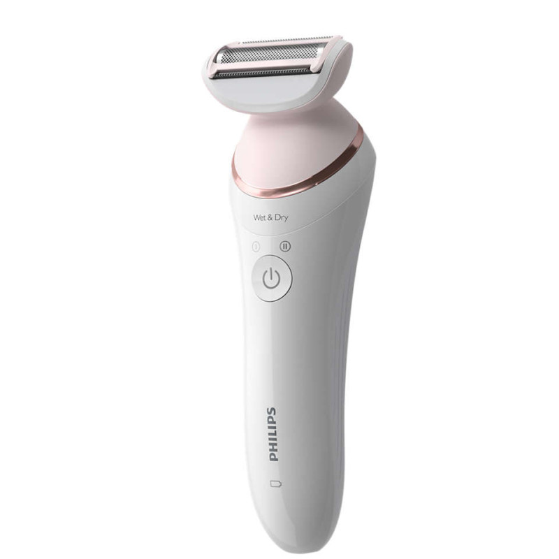 Philips Epilator 8000 series, rechargeable, tweezers.-32, dry+wet, nozzles-8, with backlight, white (BRE740/10)