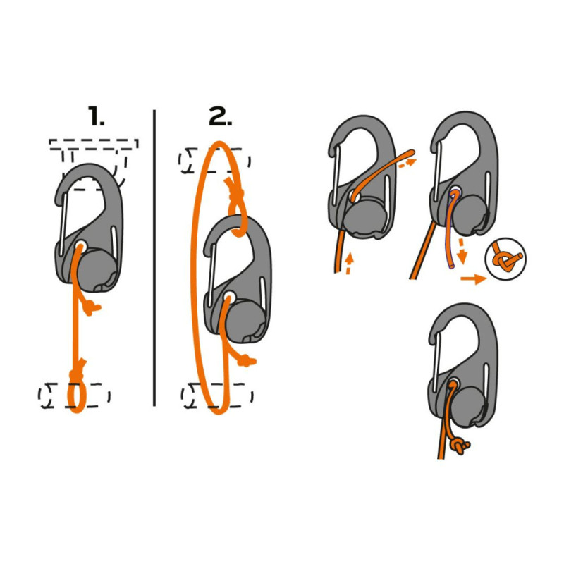Neo Tools Paracord cord with carabiner, 3.7mm x 1.5m, 2 carabiners (63-155)