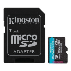 Kingston microSD 128GB C10 UHS-I U3 A2 R170/W90MB/s + SD (SDCG3/128GB)