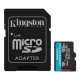 Kingston microSD 128GB C10 UHS-I U3 A2 R170/W90MB/s + SD (SDCG3/128GB)