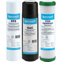 Ecosoft Set of 1-2-3 cartridges for Absolute osmosis (polypropylene+GAC+AquaGreen) (CHV3ECOAGR)