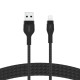 Belkin Cable USB-A - Lightning BRAIDED SILICONE, strap with magnet, 1m, black (CAA010BT1MBK)