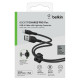 Belkin Cable USB-A - Lightning BRAIDED SILICONE, strap with magnet, 1m, black (CAA010BT1MBK)