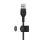 Belkin Cable USB-A - Lightning BRAIDED SILICONE, strap with magnet, 1m, black (CAA010BT1MBK)