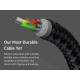 Belkin Cable USB-A - Lightning BRAIDED SILICONE, strap with magnet, 1m, black (CAA010BT1MBK)