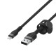Belkin Cable USB-A - Lightning BRAIDED SILICONE, strap with magnet, 1m, black (CAA010BT1MBK)