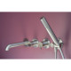 Deante Shower set Silia with bathtub mixer, hand shower, handle - concealed, brushed steel (BQS_F18P)