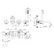 Deante Shower set Silia with bathtub mixer, hand shower, handle - concealed, brushed steel (BQS_F18P)