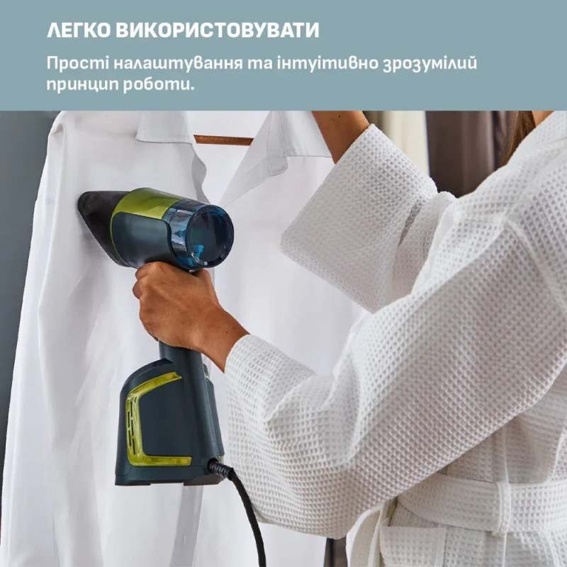 Tefal Отпариватель компактный AeroSteam, 1400Вт, 100мл, постоянный пар - 20гр, черно-зеленый (DT9810F0)