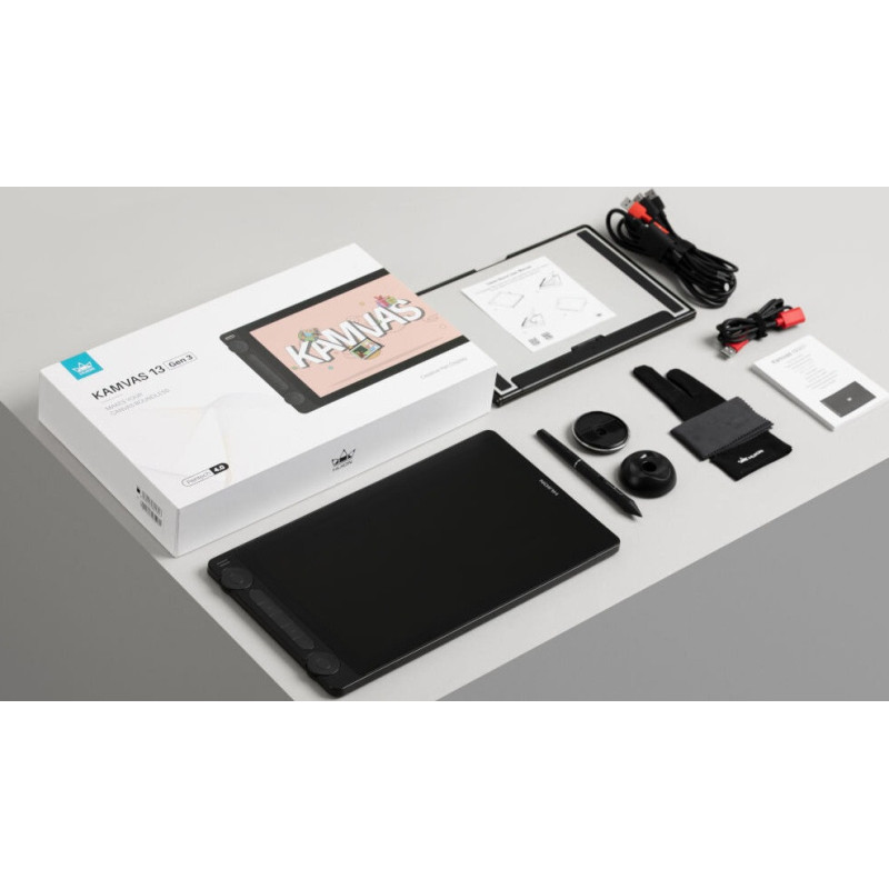 Huion Графический монитор 13,3" Kamvas 13 G3, DP, USB-C, черный (GS1333)