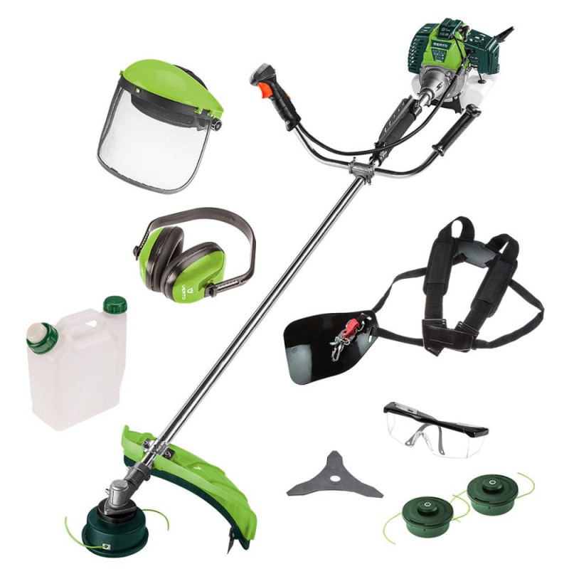 Verto garden petrol trimmer 42.7cm.cube 1.2hp 46cm line 25.5cm knife 7.3kg (50G491)
