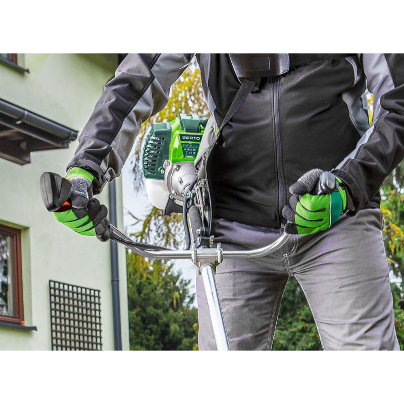 Verto garden petrol trimmer 42.7cm.cube 1.2hp 46cm line 25.5cm knife 7.3kg (50G491)