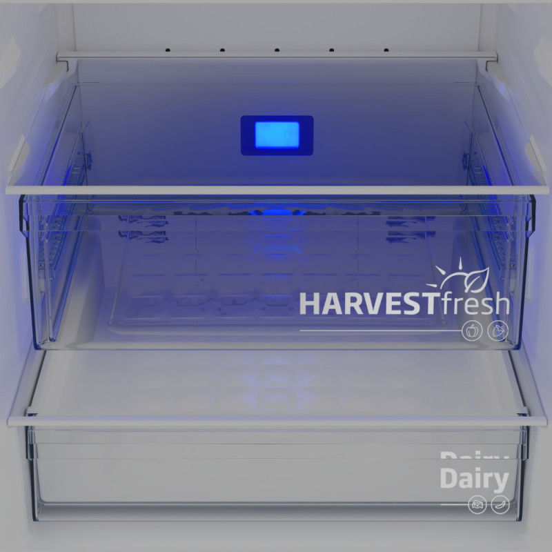 Beko Ref Beko with bottom freezer, 192x70x74.5, ref-340L, freez.-150L, 2doors, A++, NF, display, HarvestFresh, inox (B5RCNE565HXPMG)