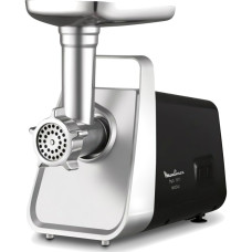 Moulinex meat grinder, 2000W, 2.6kg/min, 3 cutting plates, sausages nozzle, 5 vegetable slicer, plastik, white- grey (ME307832)