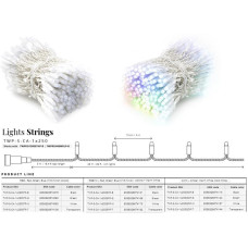 Twinkly Pro Smart LED Гирлянда Twinkly Pro Strings RGB 250, одинарная линия, AWG22, IP65, прозрачный