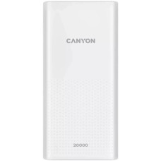 Батарея универсальная Canyon 20000mAh, Input 5V/2A, Output 5V/2.1A(Max), White (CNE-CPB2001W)