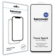 Стекло защитное BeCover 10D Tecno Spark 40 4G (KM5) Black (714923)