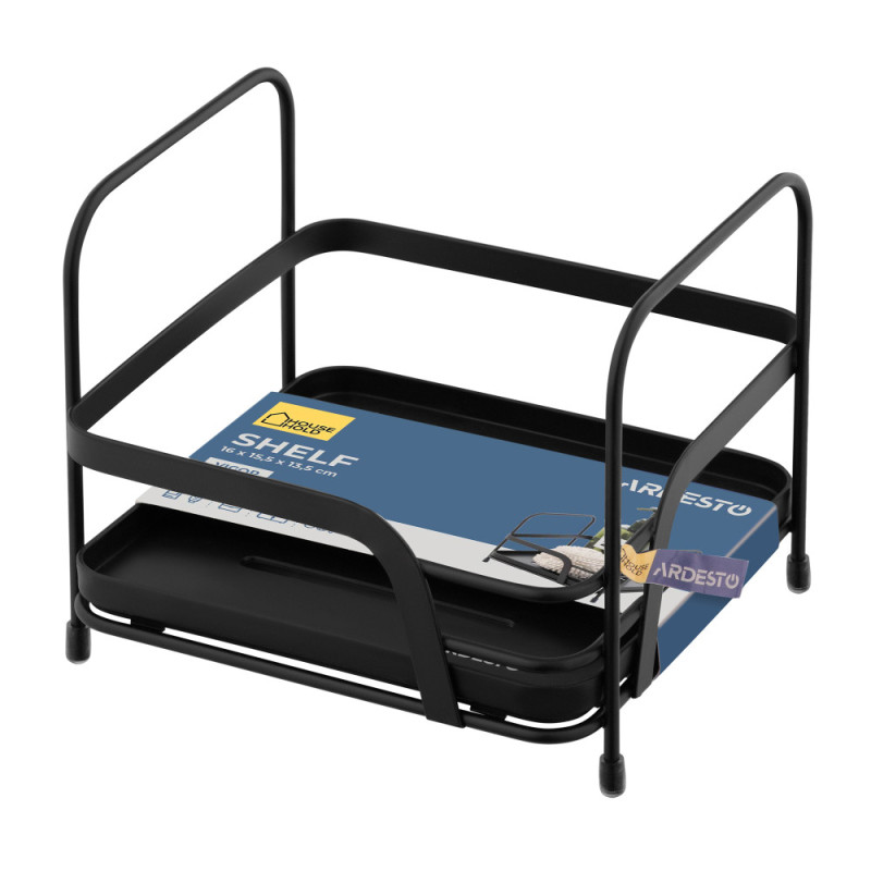 ARDESTO Shelf Vigor 1-tier 16x15.5x13.5cm, metal, polypropylene, black (ARHK4501PB) ARDESTO Shelf Vigor 1-tier 16x15.5x13.5cm, metal, polypropylene, black (ARHK4501PB)