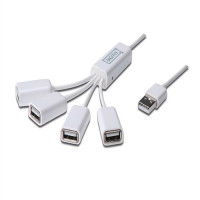 Digitus 4 Port Hub, Spider, USB 2.0, Passive, White (DA-70216)