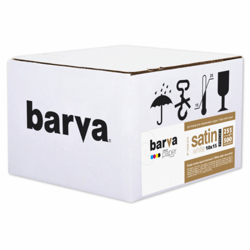 Фотобумага Barva 10x15, 255g/m2, PROFI, White satin, 500c (IP-V255-272)