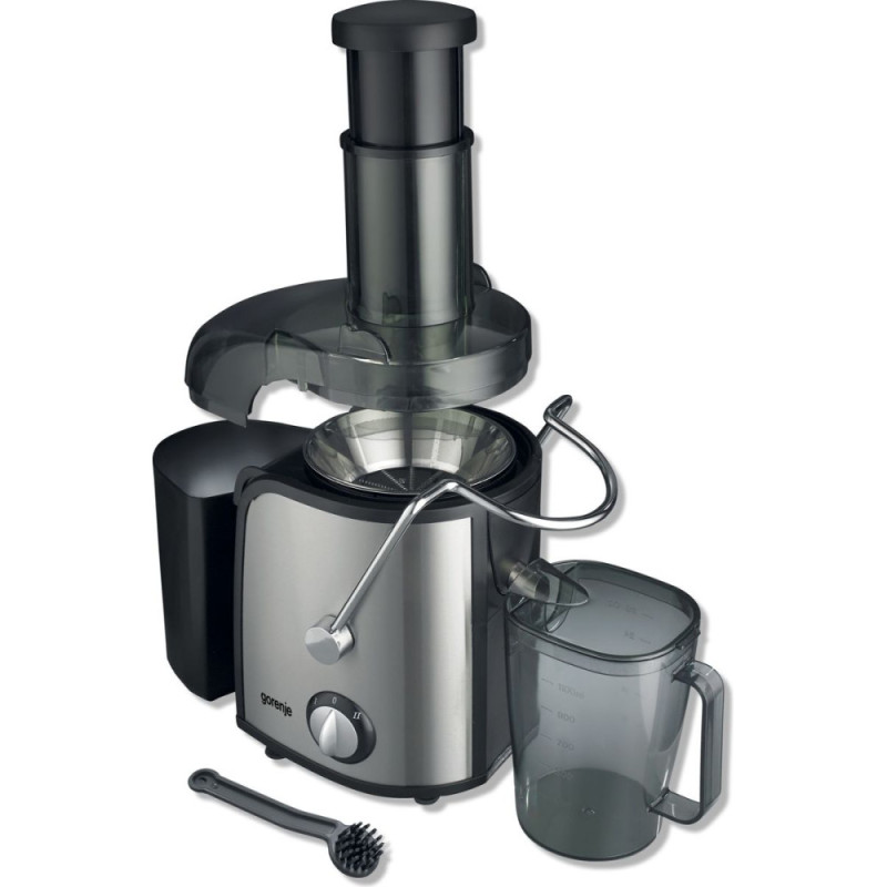 Gorenje centrifugal juicer, 800W, bowl-1.1L, cake-1.5L, whole apple tray, plastic/iron, black (JC805EII)