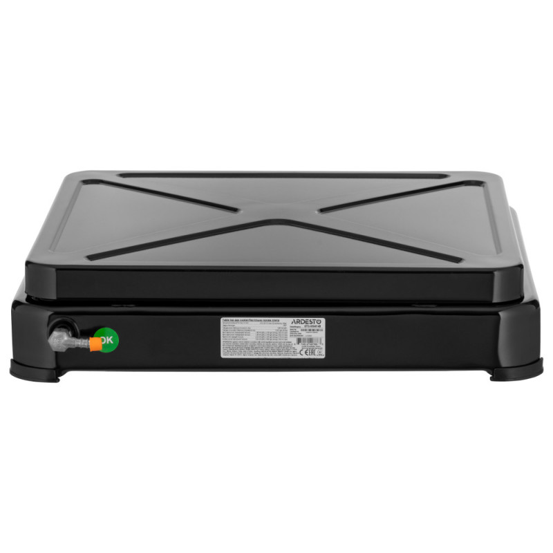 ARDESTO Gas Cooktop GTC-NS4014B, gas type LPG, 4 alum. burners, enamel body, painted grid, top lid, color: black