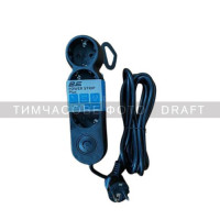 2E Power strip Plus 3хType F, 3х1mm2, 10A, 3m, black (2E-U03VES3MBK)