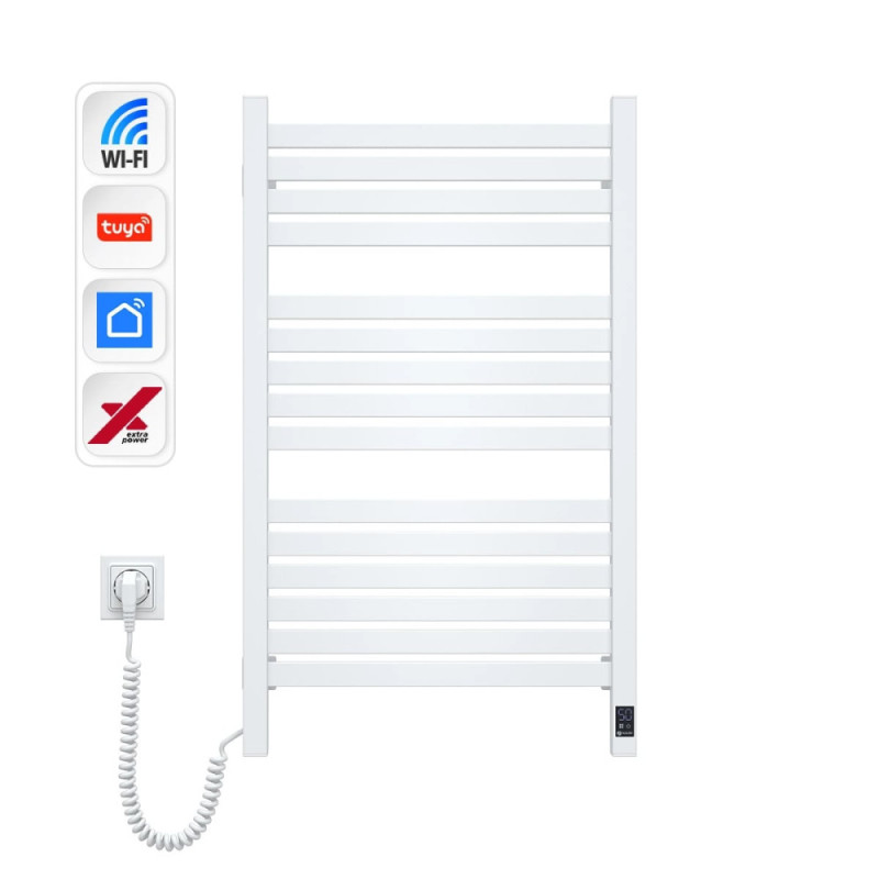 Navin Рушникосушка електрична Авангард Х, 800х480х71мм, Wi-Fi, сталь, білий, ліве підключення (12-172155-4880)