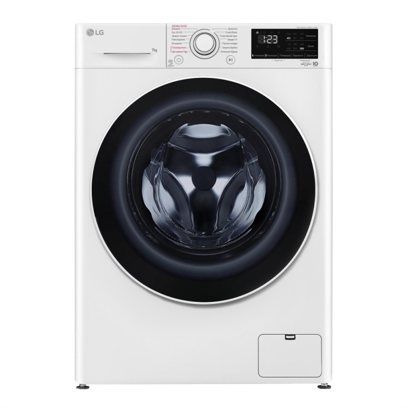 LG Стиральная машина фронтальная, 7кг, 1200, A+++, 48см, дисплей, пар, инвертор, белый (F2V3HS0WW)