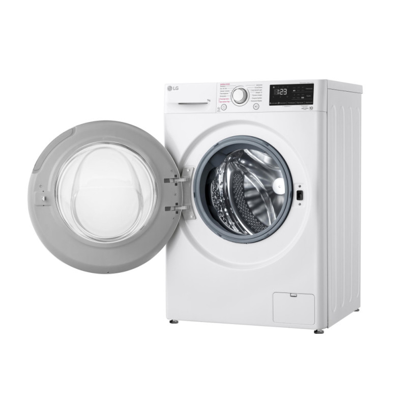 LG Стиральная машина фронтальная, 7кг, 1200, A+++, 48см, дисплей, пар, инвертор, белый (F2V3HS0WW)