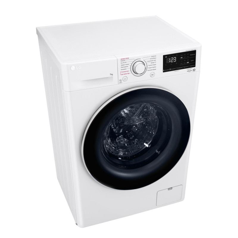 LG Стиральная машина фронтальная, 7кг, 1200, A+++, 48см, дисплей, пар, инвертор, белый (F2V3HS0WW)